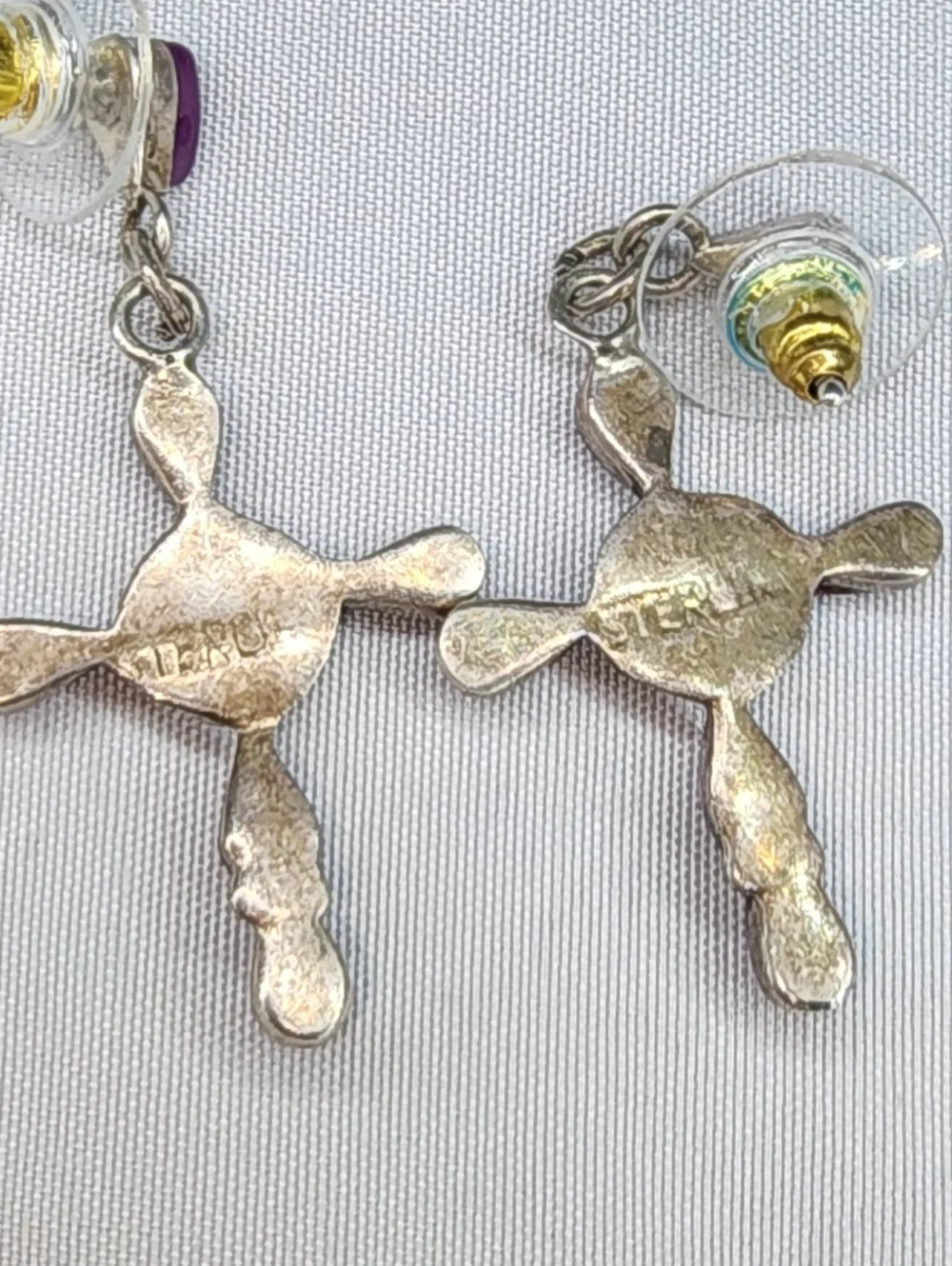 Vintage Zuni Style Cross Earrings